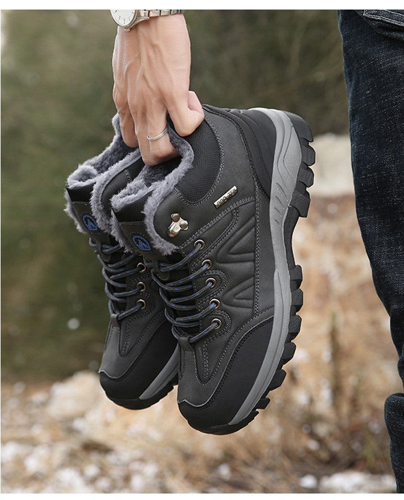 Brand Winter Men's Boots Warm Men's Snow Boots High Quality Leather Waterproof Men Sneakers Outdoor Men Hiking Boots Work Shoes