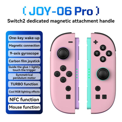 Wireless RGB Joy-Con Controller for Switch 2 Hall Effect Joystick 6-Axis Gyro Turbo Dual Vibration Gamepad Accessories