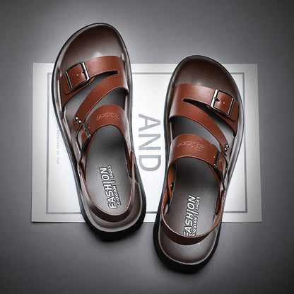 Summer Comfortable Men's Sandals 2025 Fashion Slippers Beach for Male Leather Shoes Open Toe Casual Mens Sandals zapatos hombre