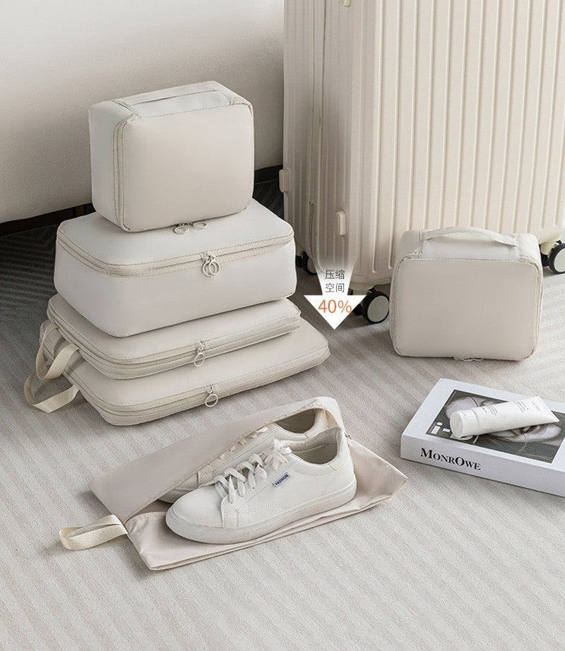 6Pcs Travel Compression Packing Cubes Bag Waterproof Handheld Clothe Separation Storage Bag Portable Suitcase Clothes Organizers