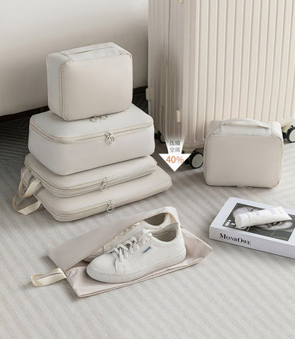 6Pcs Travel Compression Packing Cubes Bag Waterproof Handheld Clothe Separation Storage Bag Portable Suitcase Clothes Organizers