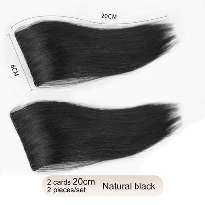2 peças/conjunto de preenchimento capilar sintético, extensões de cabelo, peça de abertura e de reposição para topo, artefato de reposição