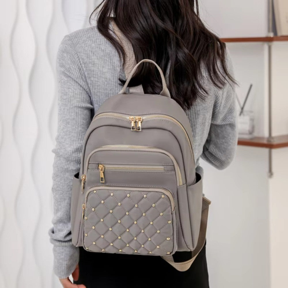 Casual Classic Vintage Backpack Elegant Multiple Pockets Women Backpack Adjustable Straps School Bag Girls