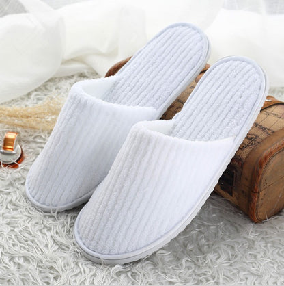 5 Pairs/Lot Mix Colors Men Women Disposable Hotel Slippers Cotton Slides Home Travel SPA Slipper Hospitality Cheap Footwear