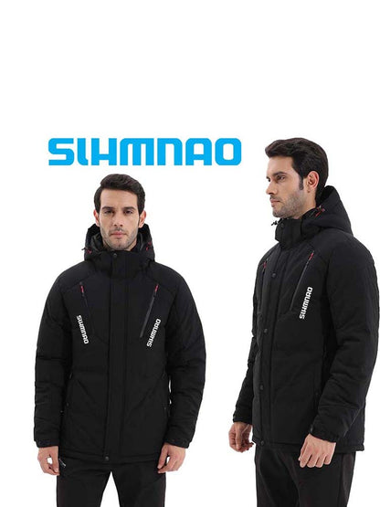 Conjunto de Caminhada de Inverno para Casal, Conjunto com Capuz à Prova de Vento e Impermeável, Conjunto de Pesca Quente com Pena de Ganso para Atividades ao Ar Livre, Jaqueta para Ciclismo e Acampamento