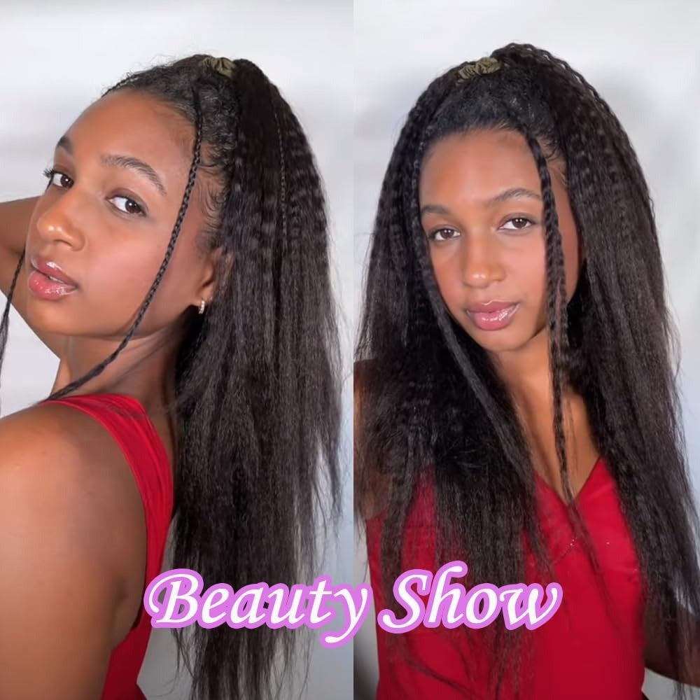 Kinky Straight Feather Crochet 100% Human Hair Extension Pre Separated Knotless Crochet Hair Bundles For Reusable Boho Braids