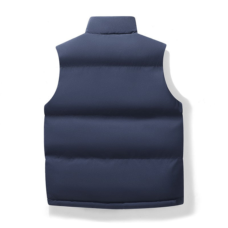 New fashion casual down sleeveless warm jacket, winter outdoor sports cotton jacket, vest trendy brand printed sleeveless jacket