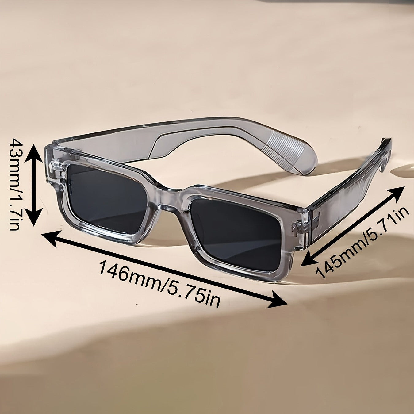 1PC Unisex Retro Square Sunglasses Classic UV Protection Plastic Frame Shades for Outdoor Travel Driving