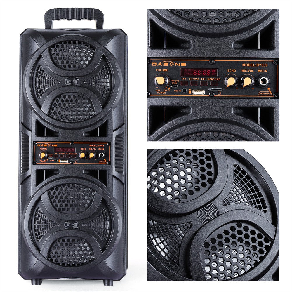 3000W Portable Bluetooth Party Speaker Dual 6.5 inch Subwoofer Rechargeable Heavy Bass Sound System Wireless Speaker