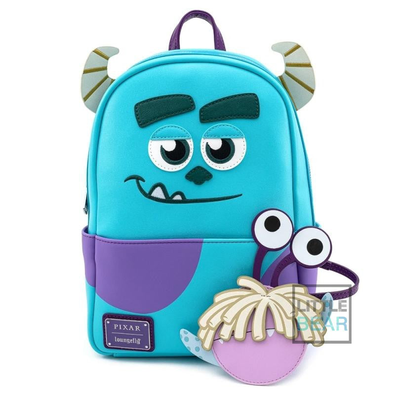 Disney Pixar Monstros S.A. Mochila - Mochila Escolar do Sulley e Mike de Monstros, Mochila de Viagem, Presente para Crianças