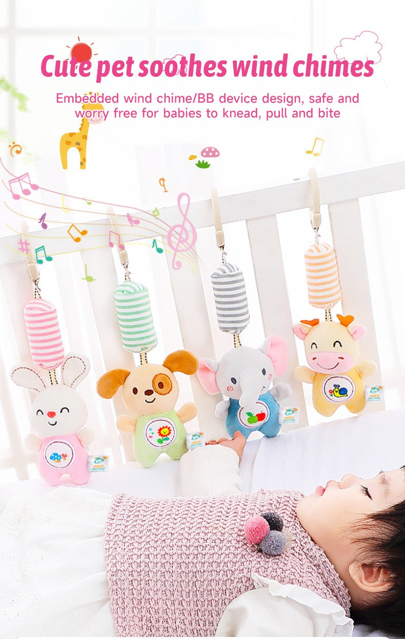 Baby Stroller Bed Hanging Bell Plush Toys Early Education Promote Children Color Cognition Sensory Plush Rattle Training Toys