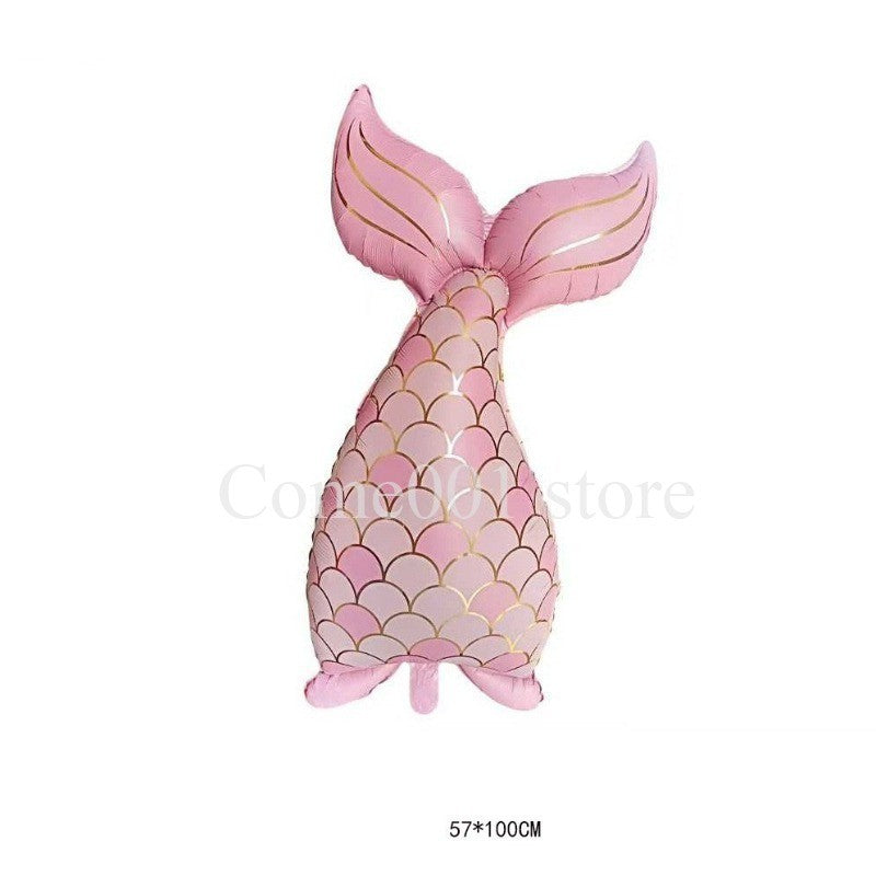Mermaid Theme Foil Balloons Dolphin Seashell Mermaid Tail Ballons Under The Sea Girl Birthday Party Decor Baby Shower Supplies