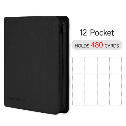 Fichário de Cartões com Zíper, 9/12 Bolsos, Álbum de cards de troca, Página de carregamento lateral durável para mtg tcg para pokemon para yugioh para futebol