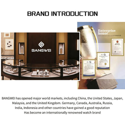 BANGWEI Woman Watch Luxury Elagant Classic Fashion ClockBusiness Casual Date Stainless Waterproof Luminous Quartz Ladies Watches