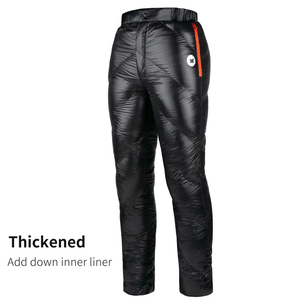 AEGISMAX Upgraded Men Outdoor Camping Hking Winter Warm Ultralight Goose Down Pants 800FP Waterproof Nylon Trousers Unisex