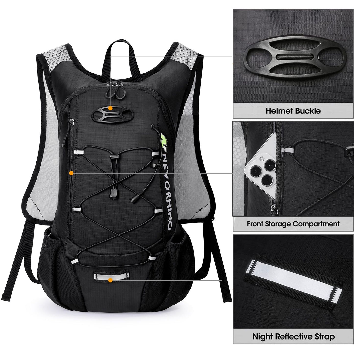 1 Mochila de Hidratação Leve, Mochila de Hidratação para Corrida com Reservatório de Água de 2L para Ciclismo