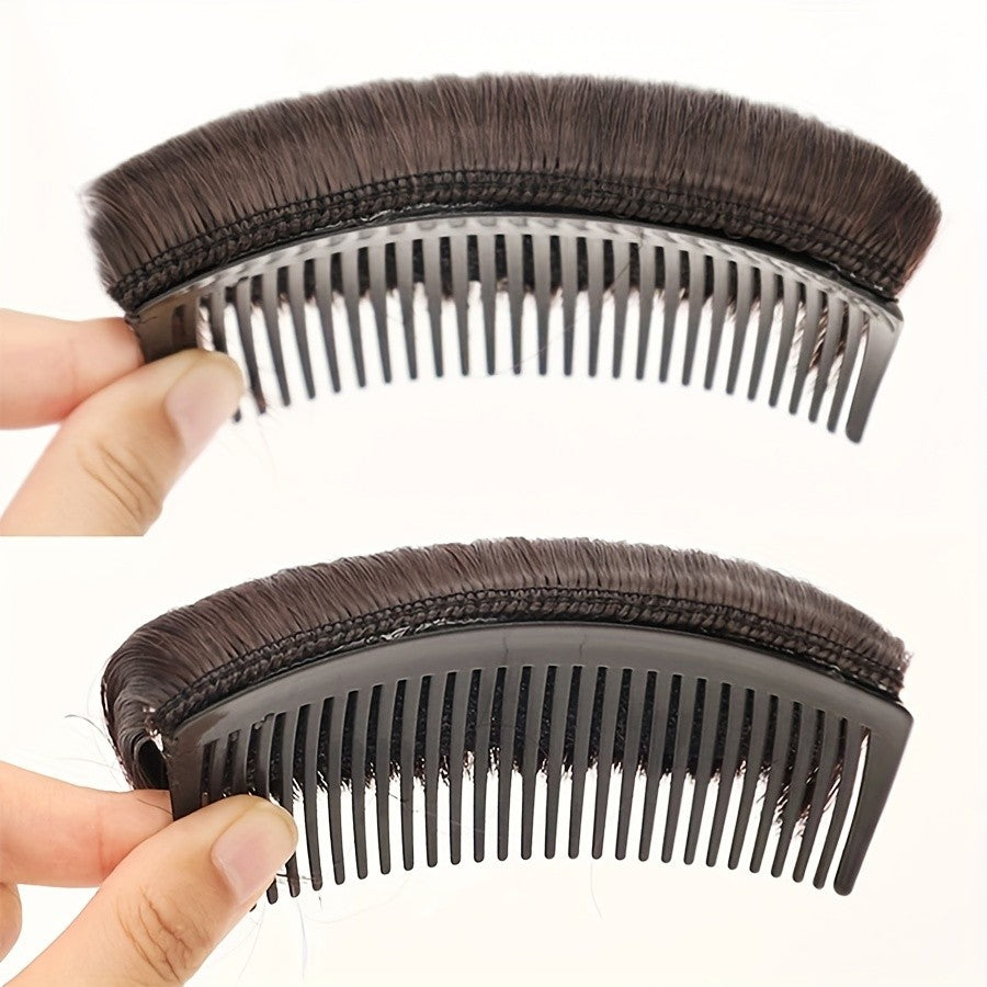 Franja Invisível de Cabelo Sintético, Almofada de Cabelo Liso Alto para Pentear para Cima, Acessórios de Cabelo Falso, Extensão de Cabelo Natural para Peruca Feminina
