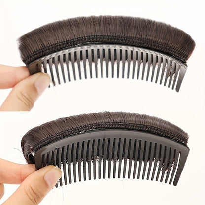 Franja Invisível de Cabelo Sintético, Almofada de Cabelo Liso Alto para Pentear para Cima, Acessórios de Cabelo Falso, Extensão de Cabelo Natural para Peruca Feminina