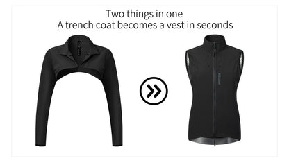 WOSAWE Women Windproof Waterproof Reflective Cycling Jacket MTB Bicycle Long Sleeve Windbreaker Sleeveless Vest Bike Coat