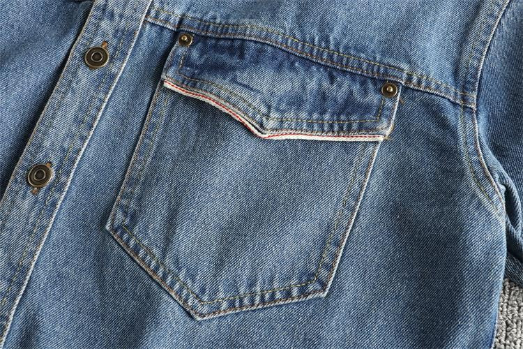 Autumn New American Retro Heavyweight Single Pocket Denim Cargo Shirt Men's Simple 100% Cotton Washed Casual Blouses Thin Jacket