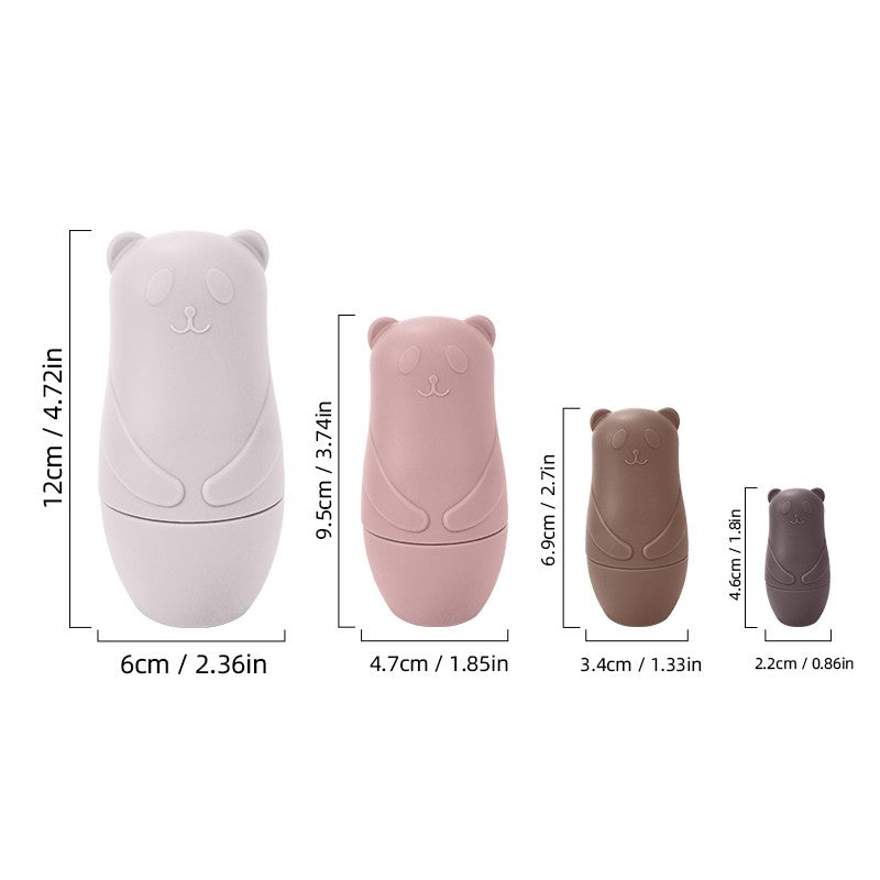 Brinquedo de empilhamento de silicone Matryoshka bonecas russas para bebês brinquedos de boneca dentro de boneca de empilhamento de silicone para interação