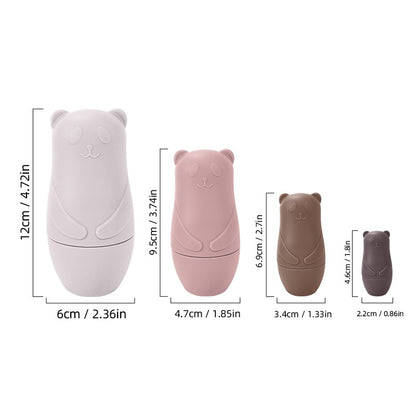 Brinquedo de empilhamento de silicone Matryoshka bonecas russas para bebês brinquedos de boneca dentro de boneca de empilhamento de silicone para interação