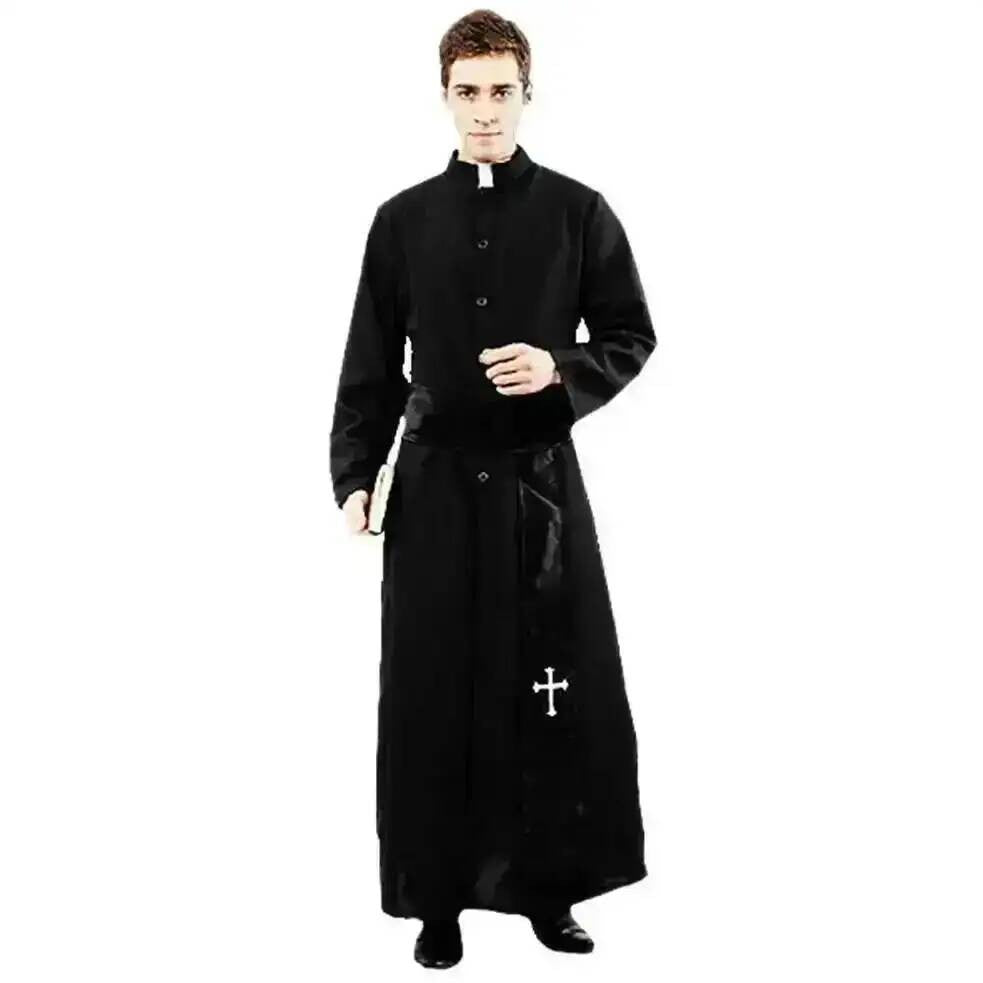 Adults Easter Purim Halloween Costume for Men Father Priest Bishop Costumes Christian Pastor Clergyman Cosplay Costumes Party