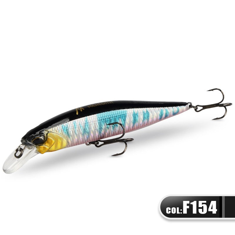 MEREDITH JERK MINNOW 100F 14g Flutuante Wobbler Isca de Pesca 24 Cores Isca Minnow Isca Dura Qualidade Profissional Profundidade0.8-1.0m