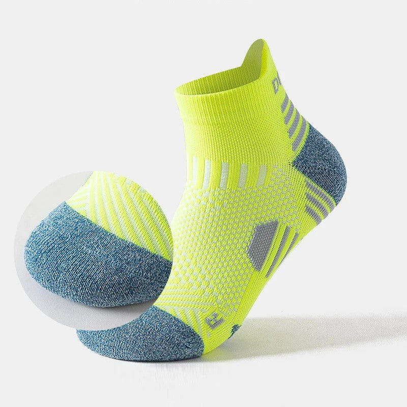 3 Pares Meias de Corrida de Maratona Masculinas Femininas Profissionais Esportivas Tornozelo Fitness Tubo Acolchoado Engrossado Baixo Cano Curto Barco Meias