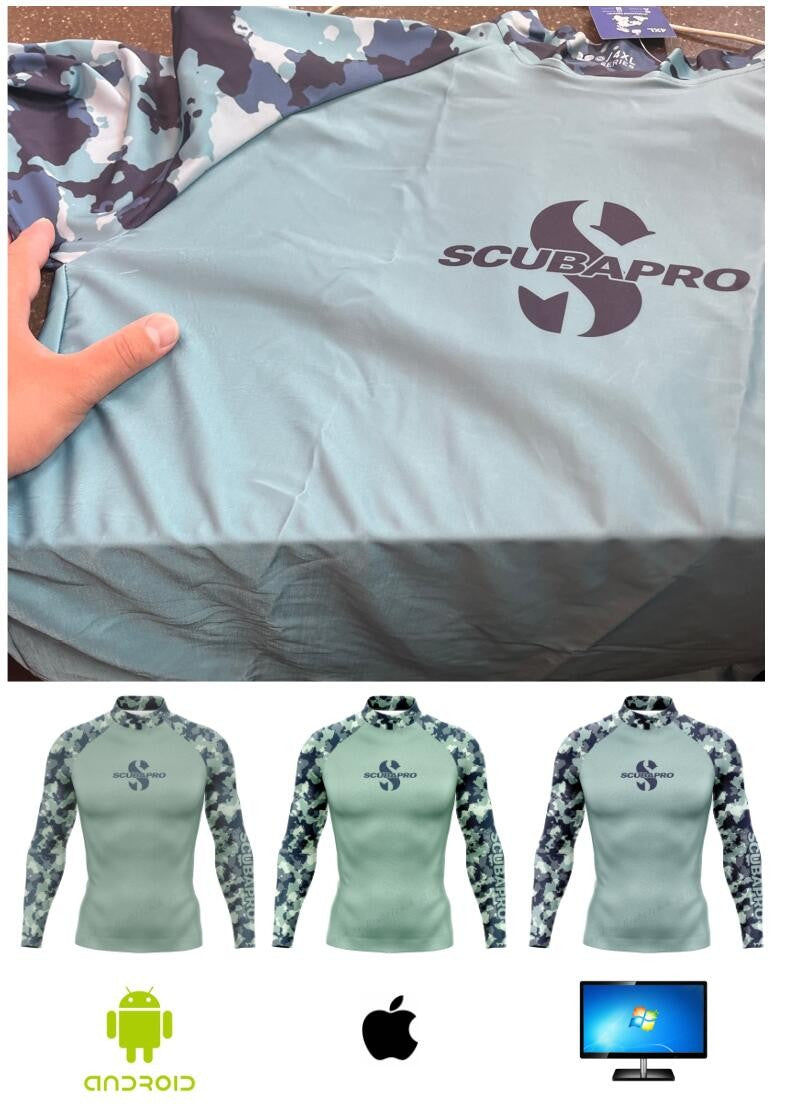 RT Rashguard Camouflage Long Sleeve Surfing Shirt UV Protection Swimwear UPF Summer Lycra Sunscreen Beachwear