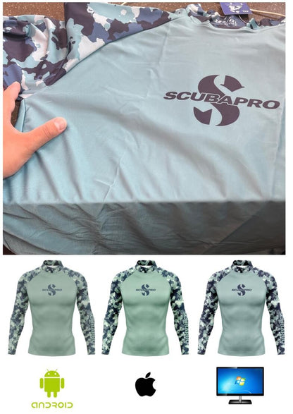 RT Rashguard Camouflage Long Sleeve Surfing Shirt UV Protection Swimwear UPF Summer Lycra Sunscreen Beachwear