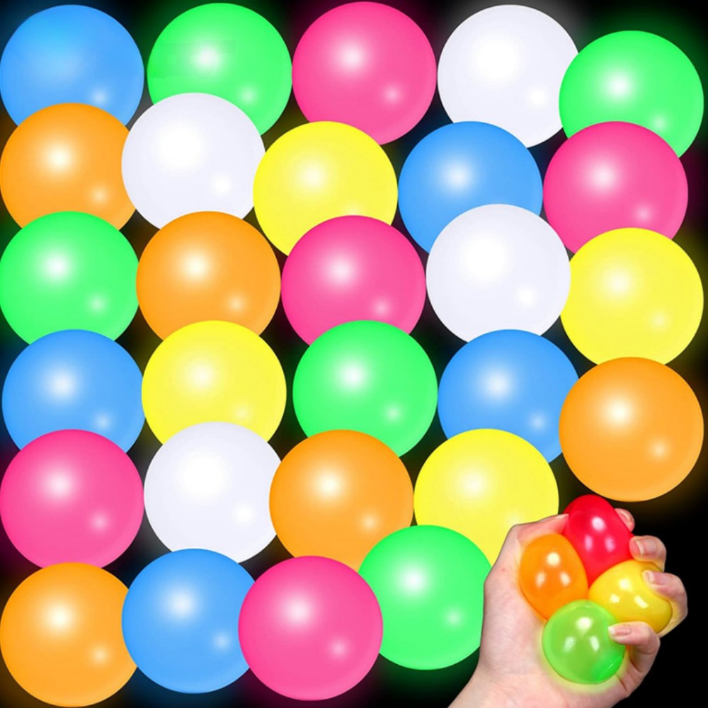 6/12/18 Pcs 4.5cm Fun Luminous Pinch Sticky Balls for Birthday Party Wedding Christmas New Year Party Game Gift Prize Gift Pack