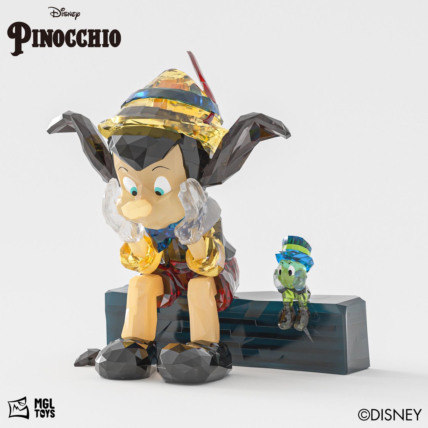 MGL Brinquedos de Modelo Colecionáveis da Coleção de Bonecos de Cristal Pinóquio Disney Original