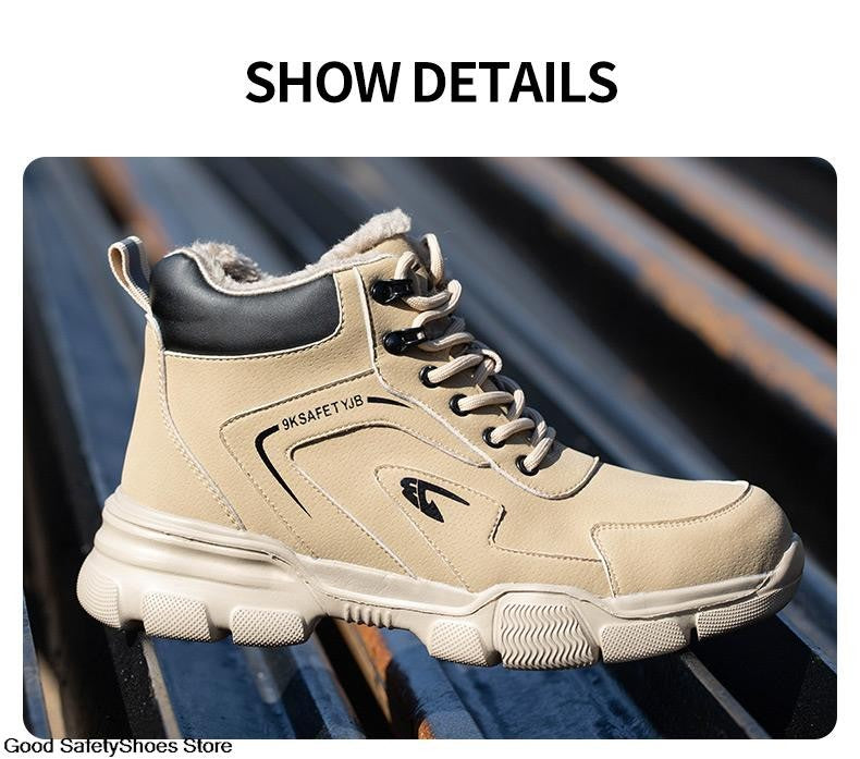 Botas de Segurança Masculinas com Biqueira de Aço Indestrutíveis para Construção Botas de Segurança à Prova de Perfurações Calçados de Trabalho Masculinos Protetores