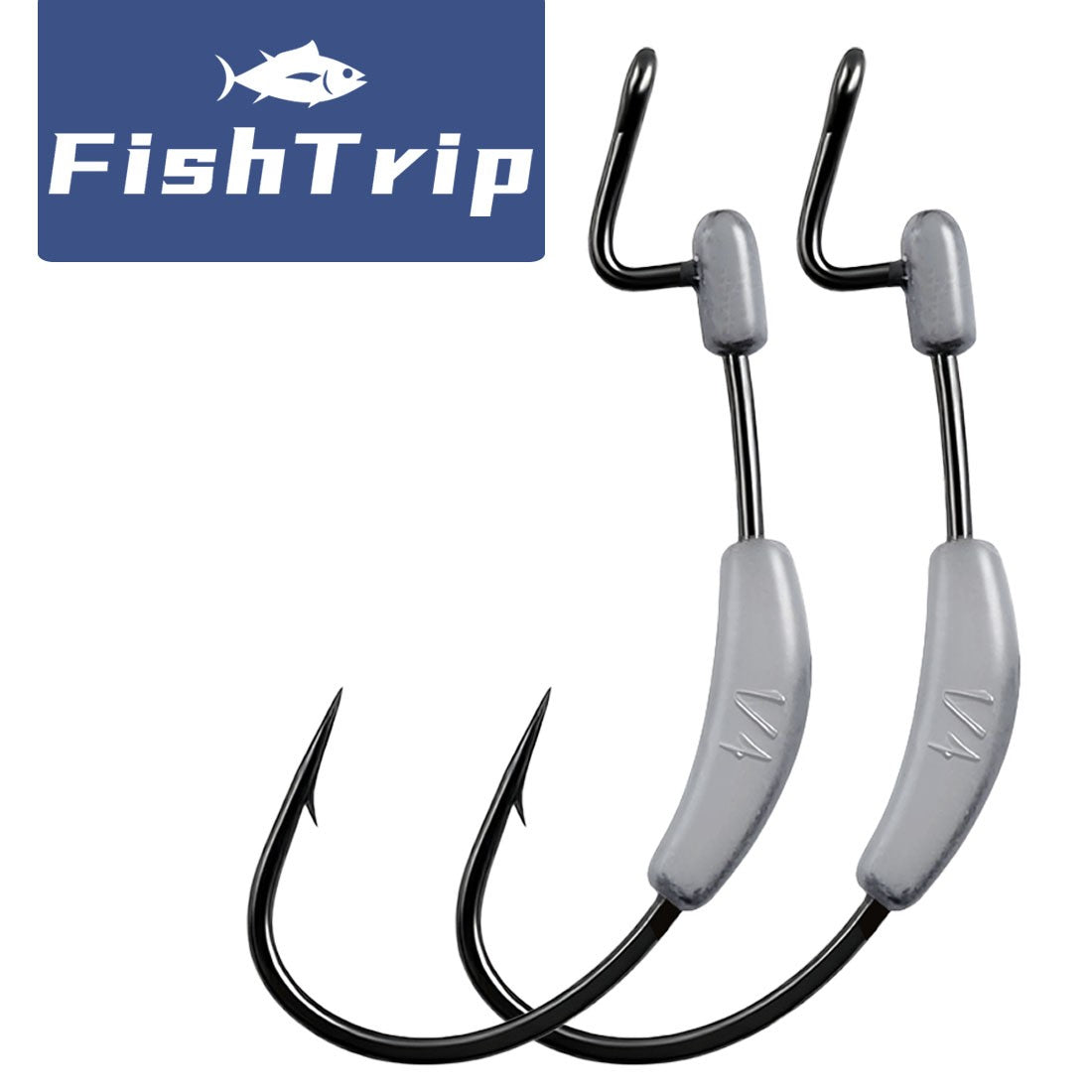 Anzóis de Pesca FishTrip com Pesos e Suporte de Isca Moldado, Equipados com Anzóis de Pesca EWG para Verme (Anti-Enrosco) para Água Salgada