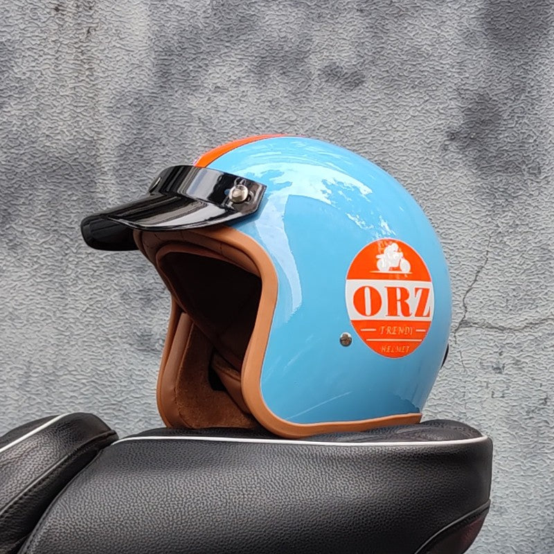 Capacete de motocicleta retrô semiaberto acessórios para motocicleta cross-country capacete de motocicleta 3/4 capacete retrô de inverno
