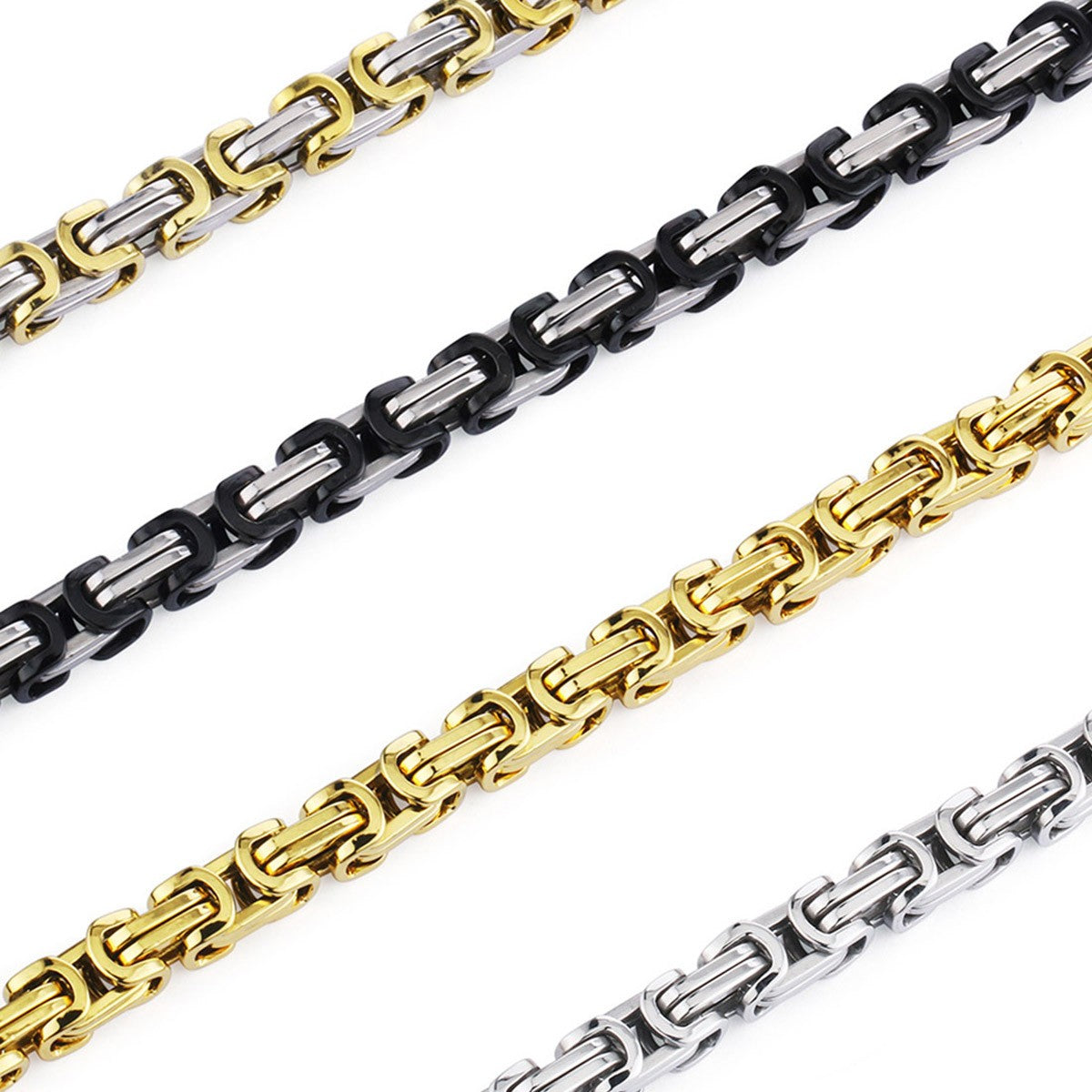 Colares de Corrente Longa Bizantinos Pesados Aço Inoxidável Elo Forte Grosso Corrente Colar Hip Hop Punk Joias Masculinas para Homens Rapper