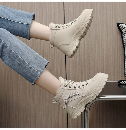 Snow Boots for Women New Casual High-top Warm Sneakers Womens New Platform Ankle Boots Plus Size 45 Zapatillas De Mujer2025