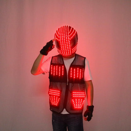 LED Robot Suit Stage Dance Costumes, Light Up Jacket, Strobe Luminous Clothing, Christmas and Halloween Party