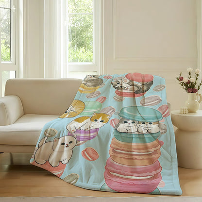 Cartoon cute M-MoFusand Blanket For Sofa Office Bed Plane Travel Sleep Read Relax Camping Soft And Warm