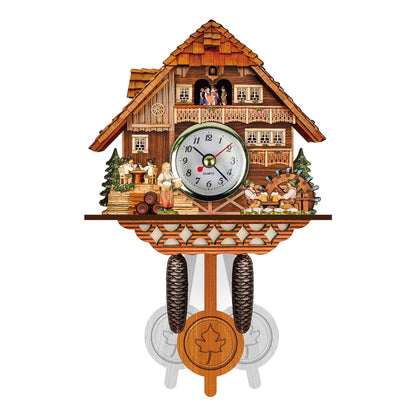 Bird Time Bell Swing Alarm Watch Imitation Wood Style With Easy-to-Read Dials Cuckoo Clock CM012