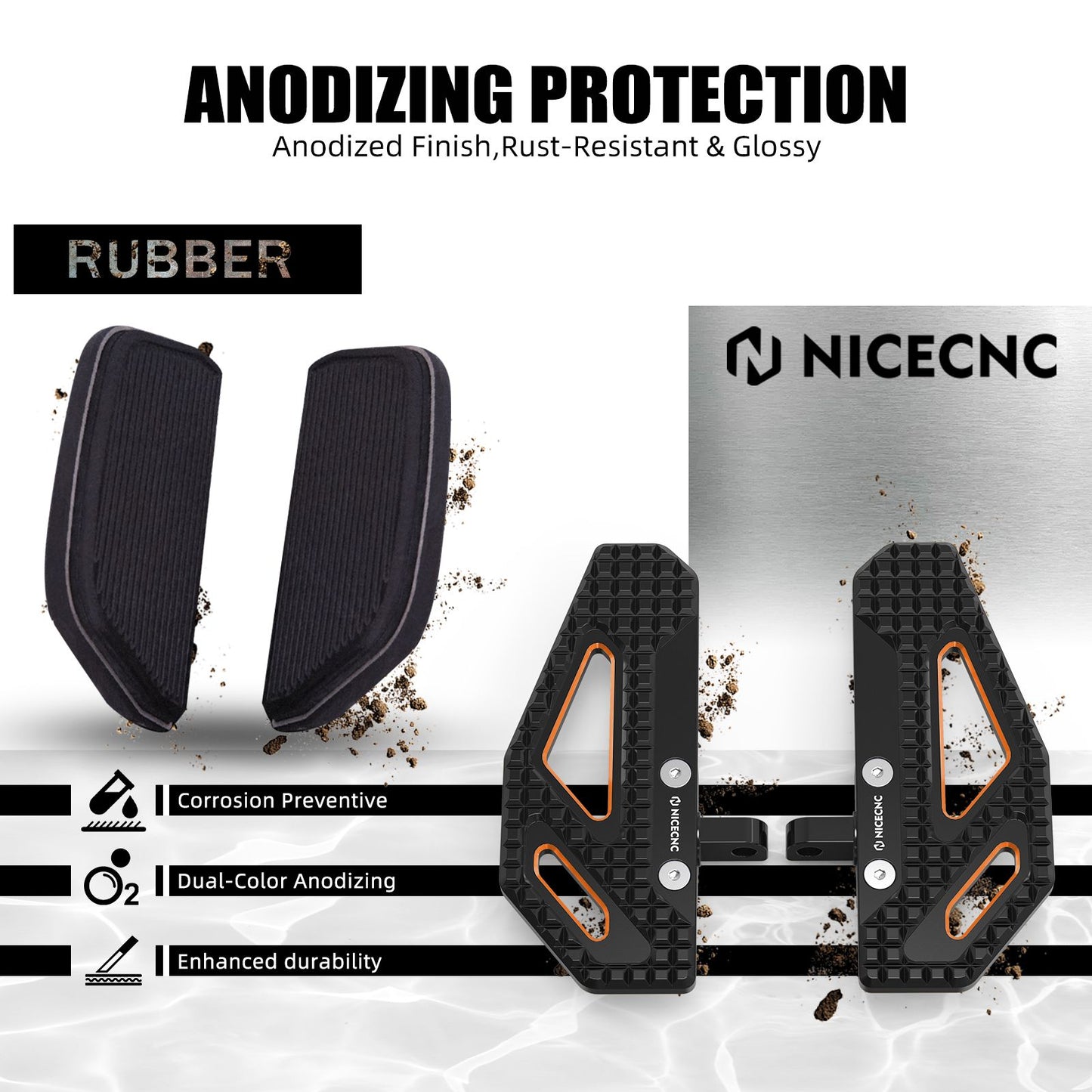 NICECNC Rider Footpeg Footrest For Harley Dyna Super Glide Custom 2006-2013 Street Bob Fat Bob Low Rider Wide Glide 1999-2017