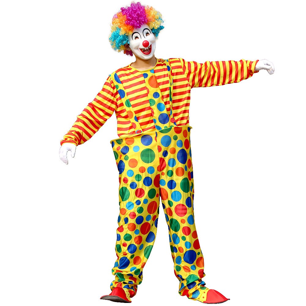 Adults Funny Clown  Costumes ,Joker Cosplay Suits for Men,Magician Performance Fancy Outfits?just Clothes,no Prop Wig/Mask/Shoes
