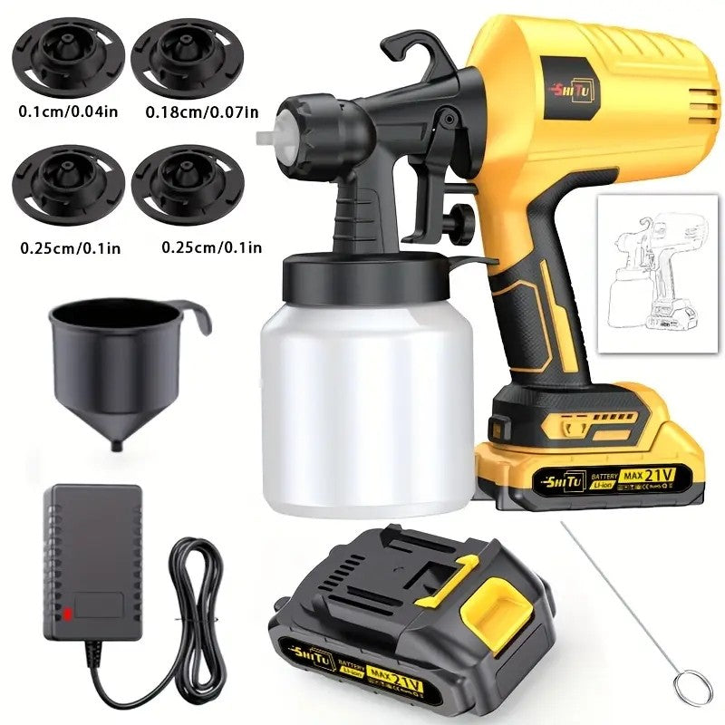 Pulverizador de tinta sem fio para bateria Makita 18V pistola de pulverização elétrica para carro, móveis, parede, janelas, porta, ferramenta elétrica para pintura em madeira