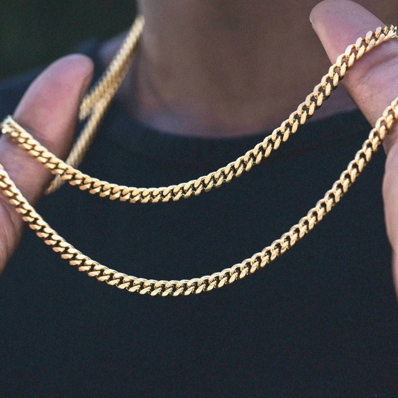 Vnox Colar Masculino Cubano Elo Corrente Aço Inoxidável Preto Cor de Ouro Gargantilha Masculina Colar Joias Presentes para Ele