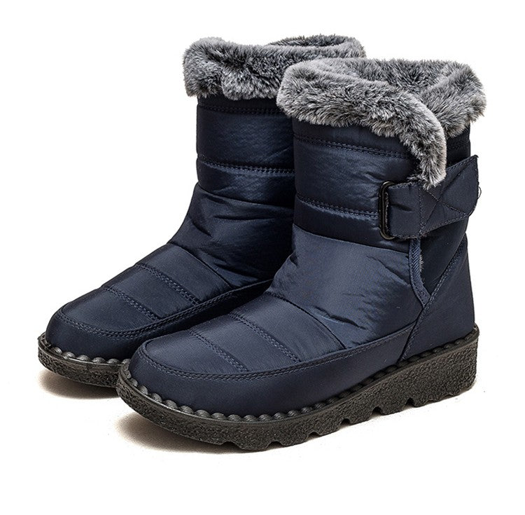 Women's Boots 2025 Trend Snow Boots With Fur Winter Shoes Woman Low Heels Footwear Winter Boots Women Combat Middle Botas Mujer