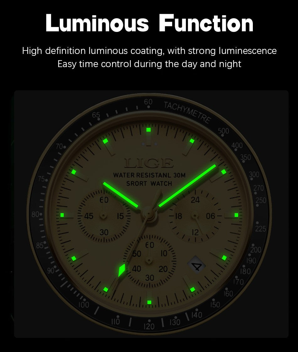 2025 LIGE Top Brand Luxury New Men Watch Quartz Man Watches Waterproof Luminous Watch for Men Date Chronograph Sport Wristwatch