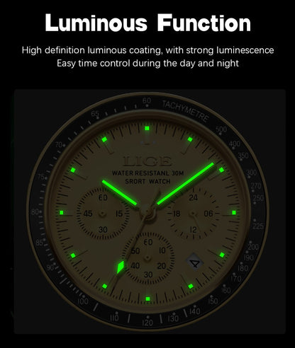 2025 LIGE Top Brand Luxury New Men Watch Quartz Man Watches Waterproof Luminous Watch for Men Date Chronograph Sport Wristwatch