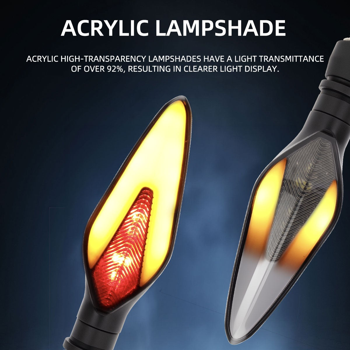 1 par de luzes LED para piscas de motocicleta, branco, amarelo, indicador, fluxo de água, indicador traseiro, pisca-pisca, DRL, luz de circulação diurna