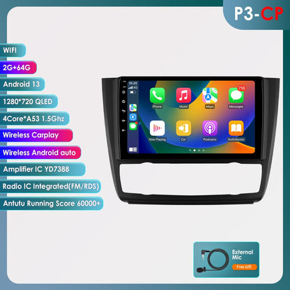 Carplay 4G Android 13 Car Radio for BMW 1 Series E81 E82 E87 E88 AT MT Auto Manual Multimedia Player Nav GPS 2Din Stereo DSP RDS